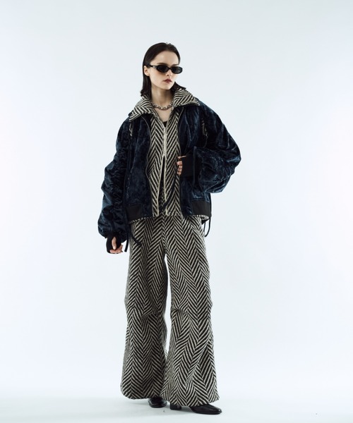 Crush velour gather blouson / クラッシュベロアギャザーブルゾン