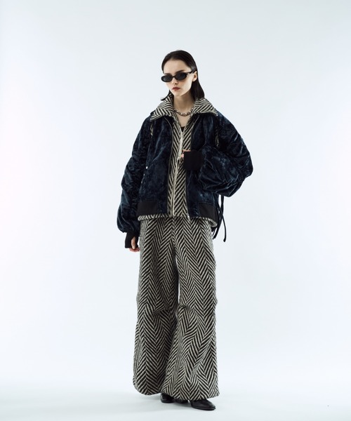 最終値下げ　seyto サイズ1 / クラッシュベロアギャザーブルゾン Crush velour gather blouson / クラッシュベロアギャザーブルゾン