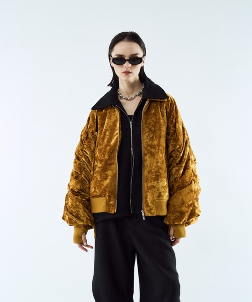 Crush velour gather blouson / クラッシュベロアギャザーブルゾン