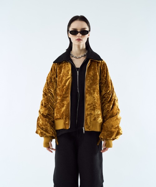 GACKT着用agr crush velour MA-1 BZ ベロアブルゾン Crush velour gather blouson / クラッシュベロアギャザーブルゾン
