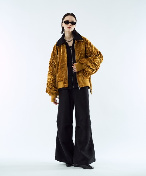セール】Crush velour gather blouson / クラッシュベロアギャザー