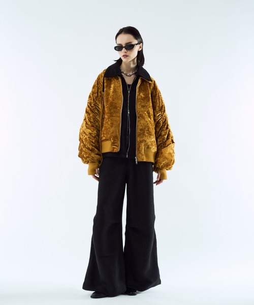 Crush velour gather blouson / クラッシュベロアギャザーブルゾン
