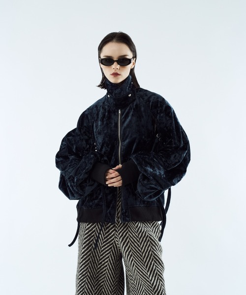 Crush velour gather blouson / クラッシュベロアギャザーブルゾン