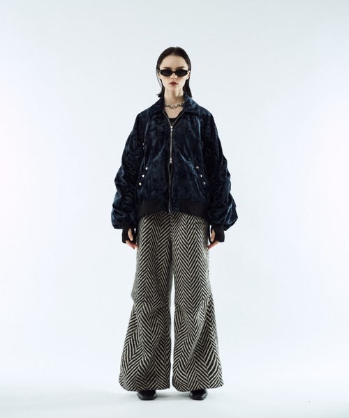 Crush velour gather blouson / クラッシュベロアギャザーブルゾン