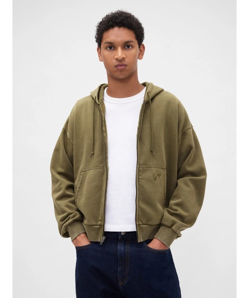 セール】ヴィンテージソフト オーバーサイズ クロップド ジップ