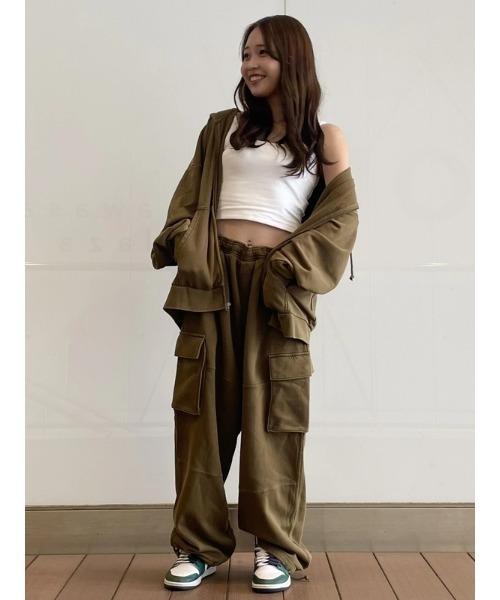 セール】ヴィンテージソフト オーバーサイズ クロップド ジップアップ