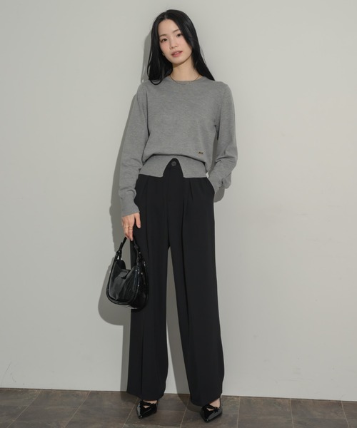 NEUNA（ヌナ）の「センタースリットニットプルオーバー（ニット/セーター・レディース・グレー/ブラック/アイボリー/レッド・FREE）」の7枚目の写真