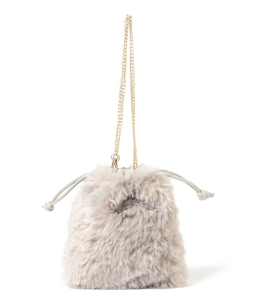 B:MING by BEAMS（ビーミングバイビームス）の「フェイク ファー チェーン バッグ（ショルダーバッグ・レディース・ライトグレー/ブラウン系その他・ONE SIZE）」の4枚目の写真