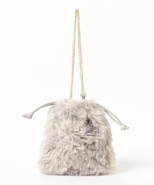 B:MING by BEAMS（ビーミングバイビームス）の「フェイク ファー チェーン バッグ（ショルダーバッグ・レディース・ライトグレー/ブラウン系その他・ONE SIZE）」の6枚目の写真
