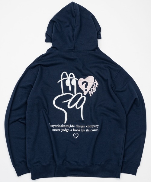 kaoyorinakami（カオヨリナカミ）の「peace hoodie / ピースフーディ（パーカー・メンズ・ネイビー/グレー/ブラック・SMALL/MEDIUM/LARGE/X-LARGE）」の3枚目の写真