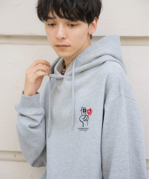 kaoyorinakami（カオヨリナカミ）の「peace hoodie / ピースフーディ（パーカー・メンズ・ネイビー/グレー/ブラック・SMALL/MEDIUM/LARGE/X-LARGE）」の18枚目の写真