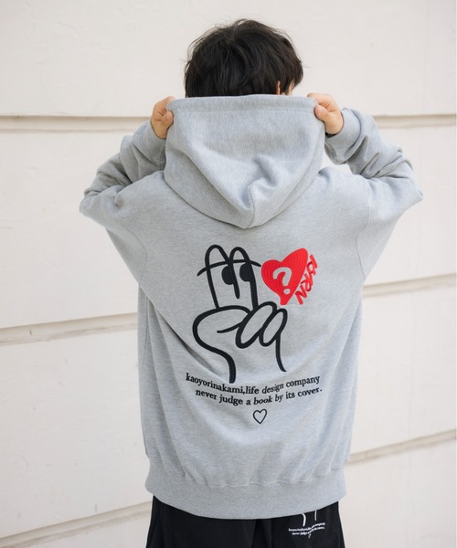 kaoyorinakami（カオヨリナカミ）の「peace hoodie / ピースフーディ（パーカー・メンズ・ネイビー/グレー/ブラック・SMALL/MEDIUM/LARGE/X-LARGE）」の15枚目の写真