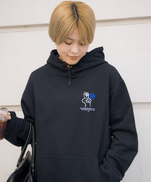 kaoyorinakami（カオヨリナカミ）の「peace hoodie / ピースフーディ（パーカー・メンズ・ネイビー/グレー/ブラック・SMALL/MEDIUM/LARGE/X-LARGE）」の7枚目の写真