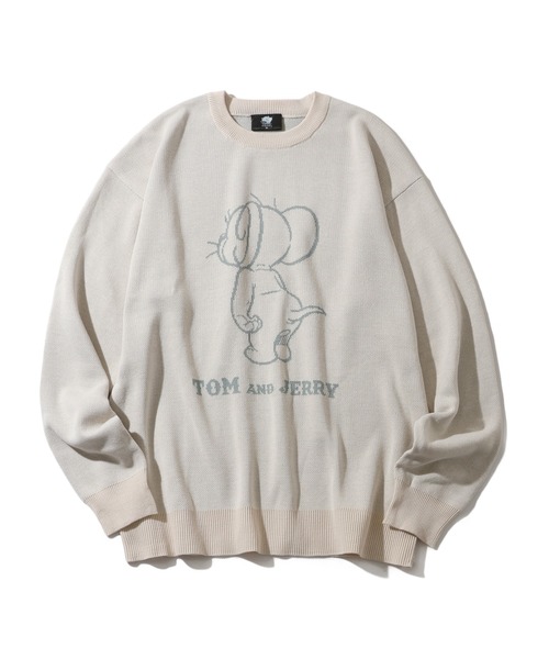 Tom&Jerry(トムアンドジェリー)の「【Tom & Jerry/トム & ジェリー】アートワークデザイン ジャガードニット セーター(ニット/セーター・メンズ・オフホワイト/アイボリー/ネイビー/スミクロ・M/LL/L)」の7枚目の写真