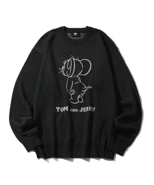 Tom&Jerry(トムアンドジェリー)の「【Tom & Jerry/トム & ジェリー】アートワークデザイン ジャガードニット セーター(ニット/セーター・メンズ・オフホワイト/アイボリー/ネイビー/スミクロ・M/LL/L)」の9枚目の写真