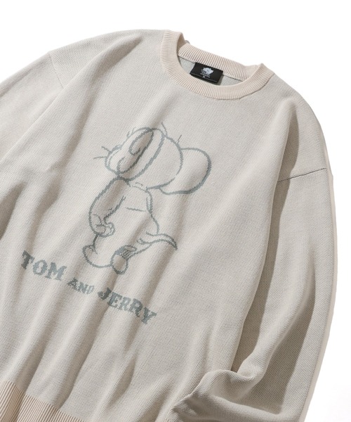 Tom&Jerry(トムアンドジェリー)の「【Tom & Jerry/トム & ジェリー】アートワークデザイン ジャガードニット セーター(ニット/セーター・メンズ・オフホワイト/アイボリー/ネイビー/スミクロ・M/LL/L)」の15枚目の写真