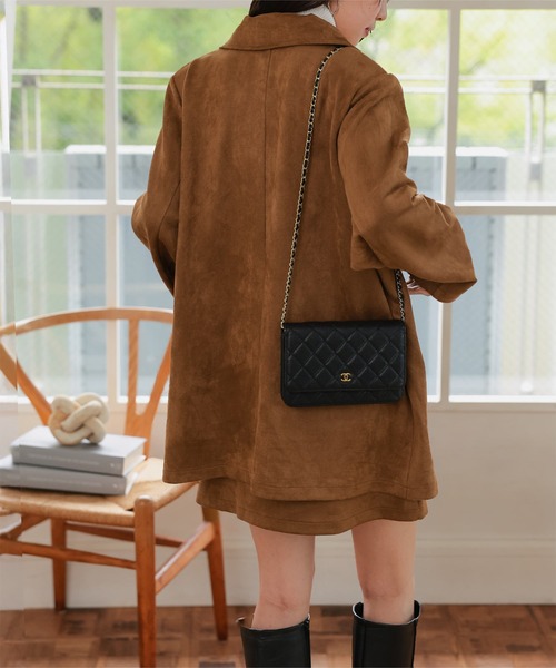 KOBE LETTUCE（コウベレタス）の「フェイクスエードジャケット（テーラードジャケット・レディース・ネイビー/キャメル/アイボリー/レッド・M）」の7枚目の写真