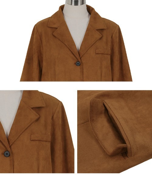 KOBE LETTUCE（コウベレタス）の「フェイクスエードジャケット（テーラードジャケット・レディース・ネイビー/キャメル/アイボリー/レッド・M）」の15枚目の写真