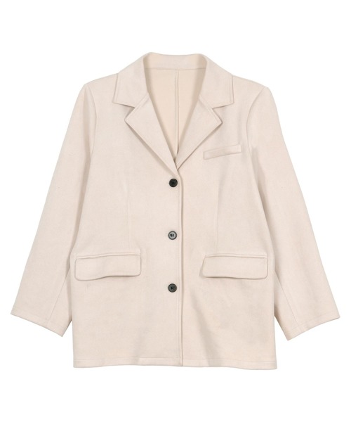 KOBE LETTUCE（コウベレタス）の「フェイクスエードジャケット（テーラードジャケット・レディース・ネイビー/キャメル/アイボリー/レッド・M）」の17枚目の写真