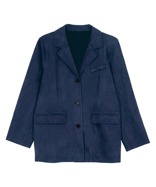 KOBE LETTUCE（コウベレタス）の「フェイクスエードジャケット（テーラードジャケット・レディース・ネイビー/キャメル/アイボリー/レッド・M）」の18枚目の写真