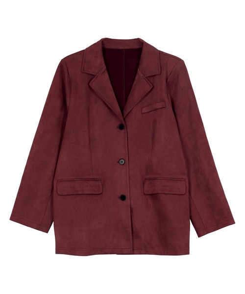 KOBE LETTUCE（コウベレタス）の「フェイクスエードジャケット（テーラードジャケット・レディース・ネイビー/キャメル/アイボリー/レッド・M）」の20枚目の写真