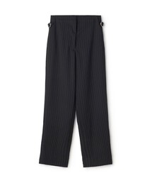 【極美品】トゥモローランド MACPHEE コットンパンツ ストライプ ワイド コットンレーヨンストレッチ セミワイドクロップドパンツ