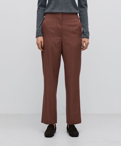 BACCA(バッカ)の「ストライプギャバ ハイウエストストレートパンツ(その他パンツ・レディース・ネイビー/ブラウン系その他・34/36)」の8枚目の写真