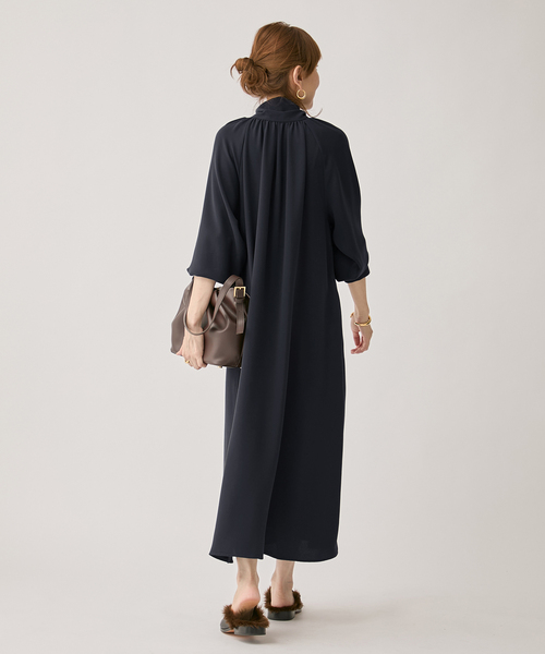 VERMEIL par iena（ヴェルメイユパーイエナ）の「NEW 2WAY ボウタイワンピース（ワンピース・レディース・ブラウン/ネイビー・FREE）」の9枚目の写真