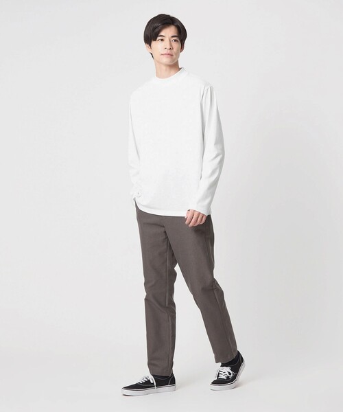 green label relaxing(グリーンレーベルリラクシング)の「【WEB限定】JUST fit デイリーモック 長袖 Tシャツ -吸水速乾・抗菌-(Tシャツ/カットソー・メンズ・ターコイズブルー系/ライム/ホワイト/ライトグレー/ブラック/ネイビー/ロイヤルブルー・M/S/XL/L)」の20枚目の写真