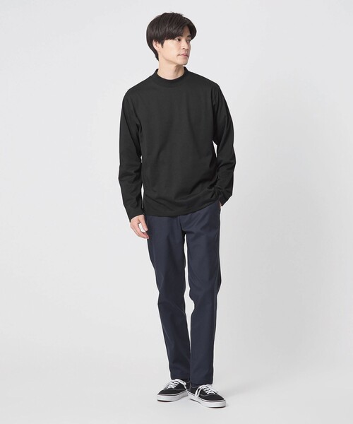 green label relaxing(グリーンレーベルリラクシング)の「【WEB限定】JUST fit デイリーモック 長袖 Tシャツ -吸水速乾・抗菌-(Tシャツ/カットソー・メンズ・ターコイズブルー系/ライム/ホワイト/ライトグレー/ブラック/ネイビー/ロイヤルブルー・M/S/XL/L)」の22枚目の写真