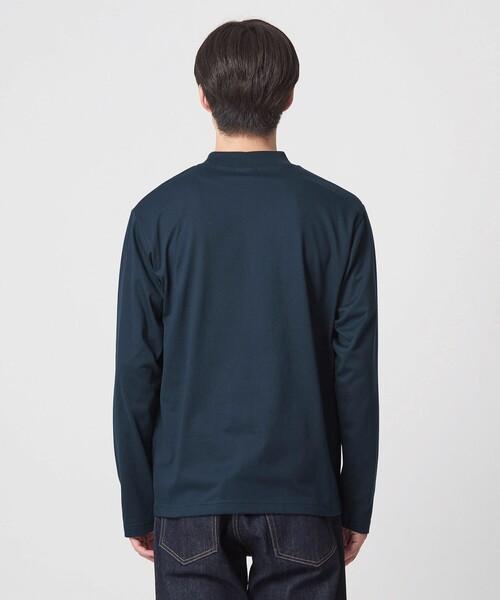 green label relaxing(グリーンレーベルリラクシング)の「【WEB限定】JUST fit デイリーモック 長袖 Tシャツ -吸水速乾・抗菌-(Tシャツ/カットソー・メンズ・ターコイズブルー系/ライム/ホワイト/ライトグレー/ブラック/ネイビー/ロイヤルブルー・M/S/XL/L)」の21枚目の写真