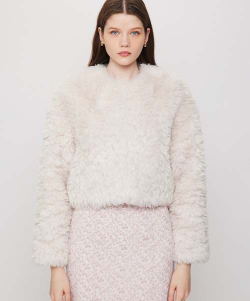 DEICY（デイシー）の「Variation エコファーショートコート（その他アウター・レディース・ピンク/アイボリー/ベージュ・FREE）」の17枚目の写真