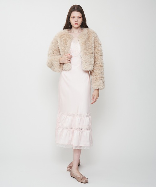 DEICY（デイシー）の「Variation エコファーショートコート（その他アウター・レディース・ピンク/アイボリー/ベージュ・FREE）」の9枚目の写真