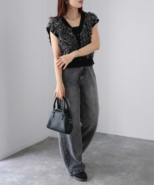 Riberry（リベリー）の「ループヤーンニットベスト（ベスト・レディース・ベージュ/オフホワイト/ブラック・FREE）」の9枚目の写真