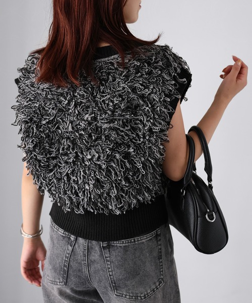 Riberry（リベリー）の「ループヤーンニットベスト（ベスト・レディース・ベージュ/オフホワイト/ブラック・FREE）」の22枚目の写真