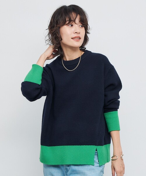 NOLLEY’S（ノーリーズ）の「5Gノアリスクルーネックプルオーバーニット（ニット/セーター・レディース・オフホワイト/イエロー/グレー系その他/ブルー系その他7/ブラウン・38）」の4枚目の写真