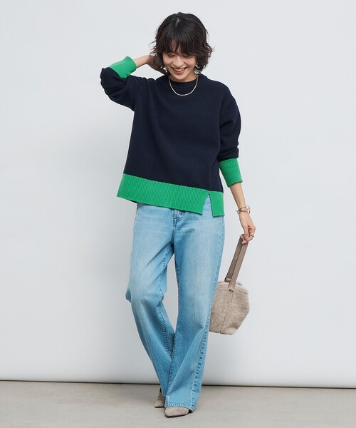 NOLLEY’S（ノーリーズ）の「5Gノアリスクルーネックプルオーバーニット（ニット/セーター・レディース・オフホワイト/イエロー/グレー系その他/ブルー系その他7/ブラウン・38）」の7枚目の写真