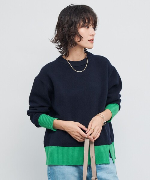 NOLLEY’S（ノーリーズ）の「5Gノアリスクルーネックプルオーバーニット（ニット/セーター・レディース・オフホワイト/イエロー/グレー系その他/ブルー系その他7/ブラウン・38）」の14枚目の写真