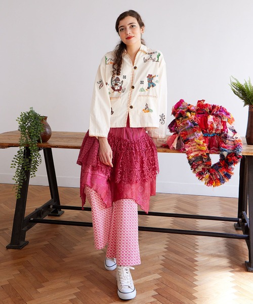 チャイハネ（チャイハネ）の「【チャイハネ】カラロマブーツカットパンツ（その他パンツ・レディース・ブラウン/グリーン/ピンク・FREE）」の14枚目の写真