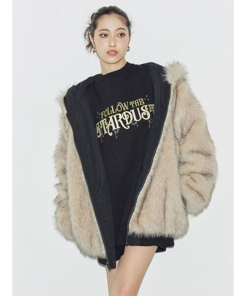 EVRIS（エヴリス）の「リバーシブルオーバーサイズフードブルゾン（ブルゾン・レディース・ブラック/ホワイト・FREE）」の14枚目の写真