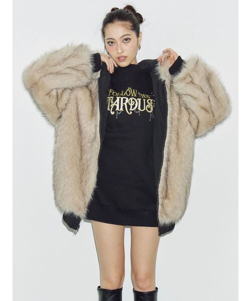 EVRIS（エヴリス）の「リバーシブルオーバーサイズフードブルゾン（ブルゾン・レディース・ブラック/ホワイト・FREE）」の15枚目の写真