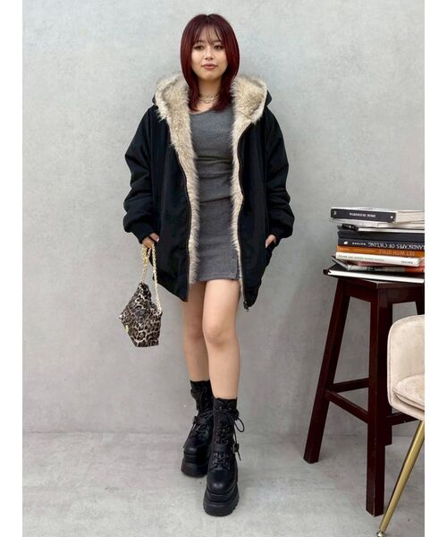 セール】リバーシブルオーバーサイズフードブルゾン（ブルゾン