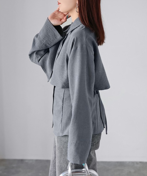 Riberry（リベリー）の「マルチWAYキャミ＆ショート丈シャツセット（シャツ/ブラウス・レディース・ブラック/ブラウン/チャコールグレー・FREE）」の21枚目の写真