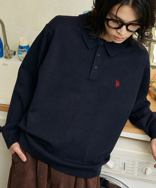 U.S. POLO ASSN./ユーエスポロアッスン 別注 SWEAT LIKE KNIT POLO