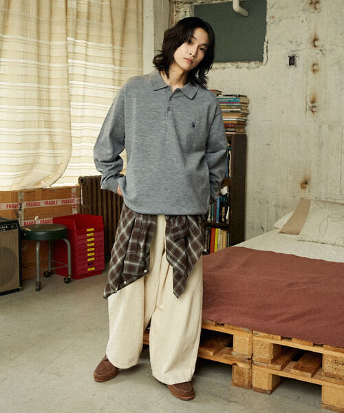 U.S. POLO ASSN.（ユーエスポロアッスン）の「U.S. POLO ASSN./ユーエスポロアッスン 別注 SWEAT LIKE KNIT POLO/スウェットライクニットポロシャツ(限定展開)（ニット/セーター・メンズ・ブルー系その他/ネイビー/ブラック/チャコールグレー/グレー/ブラック系その他・LARGE/MEDIUM/SMALL）」の21枚目の写真