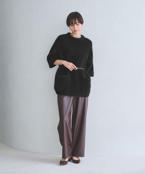 UNITED ARROWS（ユナイテッドアローズ）の「フォックスカシミヤ オーバーミドル プルオーバー（ニット/セーター・レディース・ライム/ブラック/グレー・FREE）」の6枚目の写真