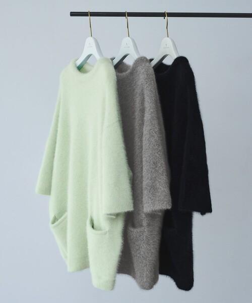 UNITED ARROWS（ユナイテッドアローズ）の「フォックスカシミヤ オーバーミドル プルオーバー（ニット/セーター・レディース・ライム/ブラック/グレー・FREE）」の15枚目の写真