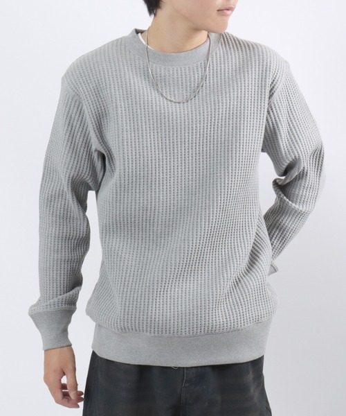 JEMORGAN（ジェーイーモーガン）の「JEMORGAN（ジェーイーモーガン）ヘビーウェイト ビッグワッフルロンT/長袖 無地 ユニセックス（Tシャツ/カットソー・メンズ・マスタード/ブラウン/ブラック/オフホワイト/アッシュグレー/グレー/チャコールグレー・M/L/XL/S）」の6枚目の写真