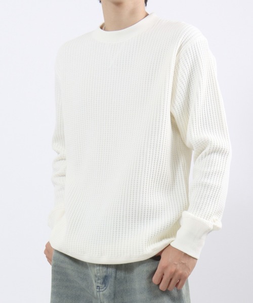 JEMORGAN（ジェーイーモーガン）の「JEMORGAN（ジェーイーモーガン）ヘビーウェイト ビッグワッフルロンT/長袖 無地 ユニセックス（Tシャツ/カットソー・メンズ・マスタード/ブラウン/ブラック/オフホワイト/アッシュグレー/グレー/チャコールグレー・M/L/XL/S）」の2枚目の写真