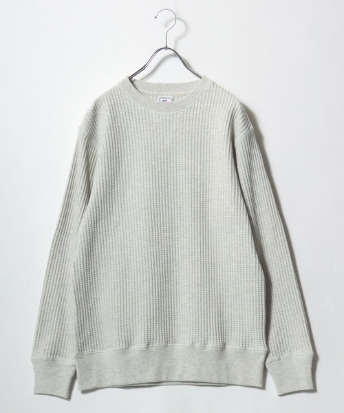 JEMORGAN（ジェーイーモーガン）の「JEMORGAN（ジェーイーモーガン）ヘビーウェイト ビッグワッフルロンT/長袖 無地 ユニセックス（Tシャツ/カットソー・メンズ・マスタード/ブラウン/ブラック/オフホワイト/アッシュグレー/グレー/チャコールグレー・M/L/XL/S）」の20枚目の写真